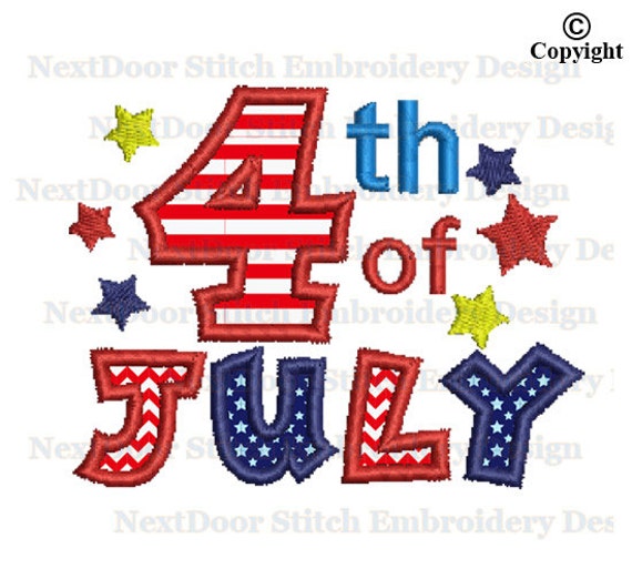 4th Of July Stars Embroidery Applique Machine Embroidery Etsy