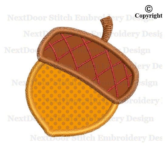 Acorn Embroidery Applique Design Nut Machine Embroidery Etsy