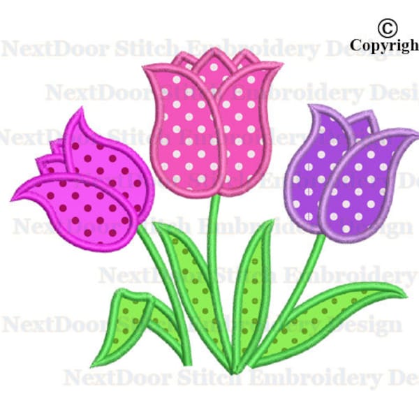 Tulip Applique Etsy