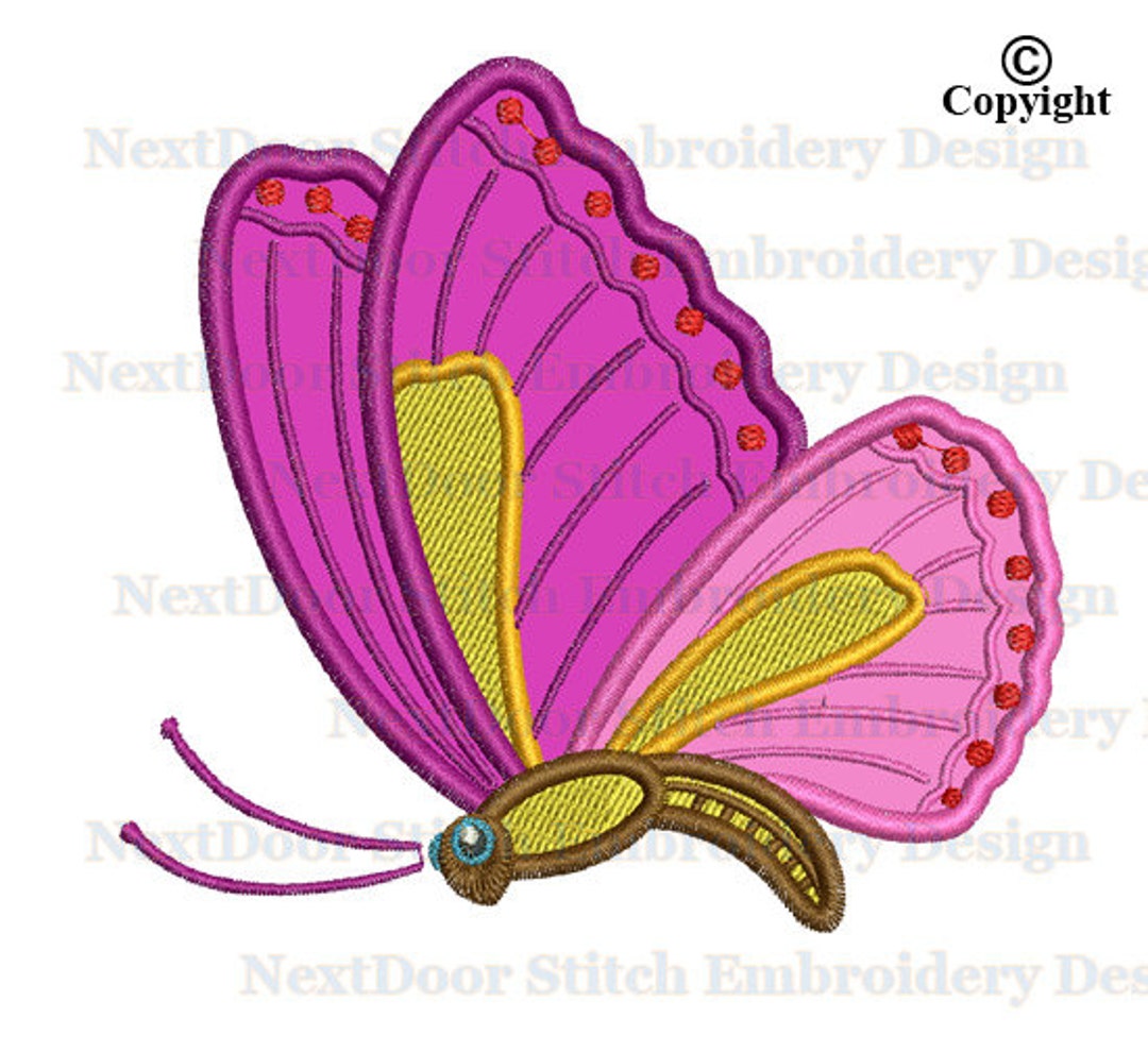 Butterfly Embroidery Applique Design Machine Embroidery Etsy