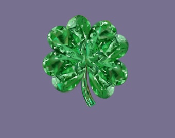 Four Leaf Clover Digital Art |  Good Luck  by J'amois | Instant Download | Diamond Vibes