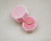 Velvet Ring Box Peony Octagon Handmade Wedding Vintage  Engagement Gift Bride