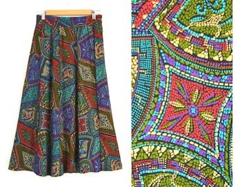 Long Stained Glass Rayon Skirt