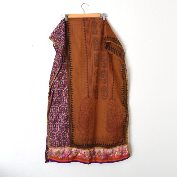 Vintage Dupatta Scarf | Patterned Indian Sari Sca… - image 4