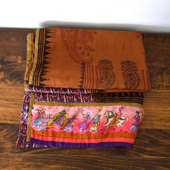 Vintage Dupatta Scarf | Patterned Indian Sari Sca… - image 6