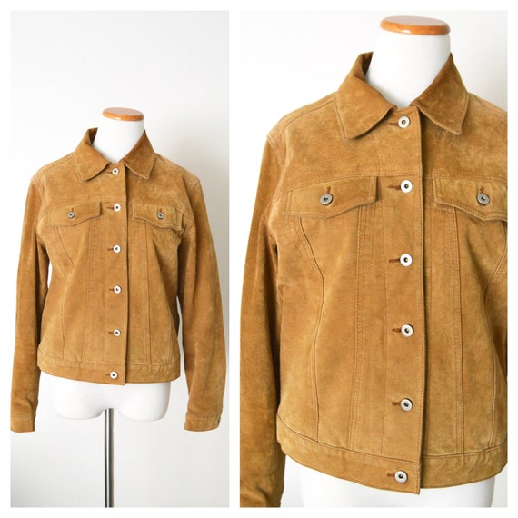 90s Suede Jacket Womens Ranch Jacket | Button Dow… - image 1