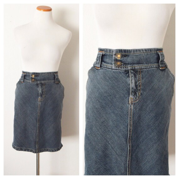gap denim pencil skirt