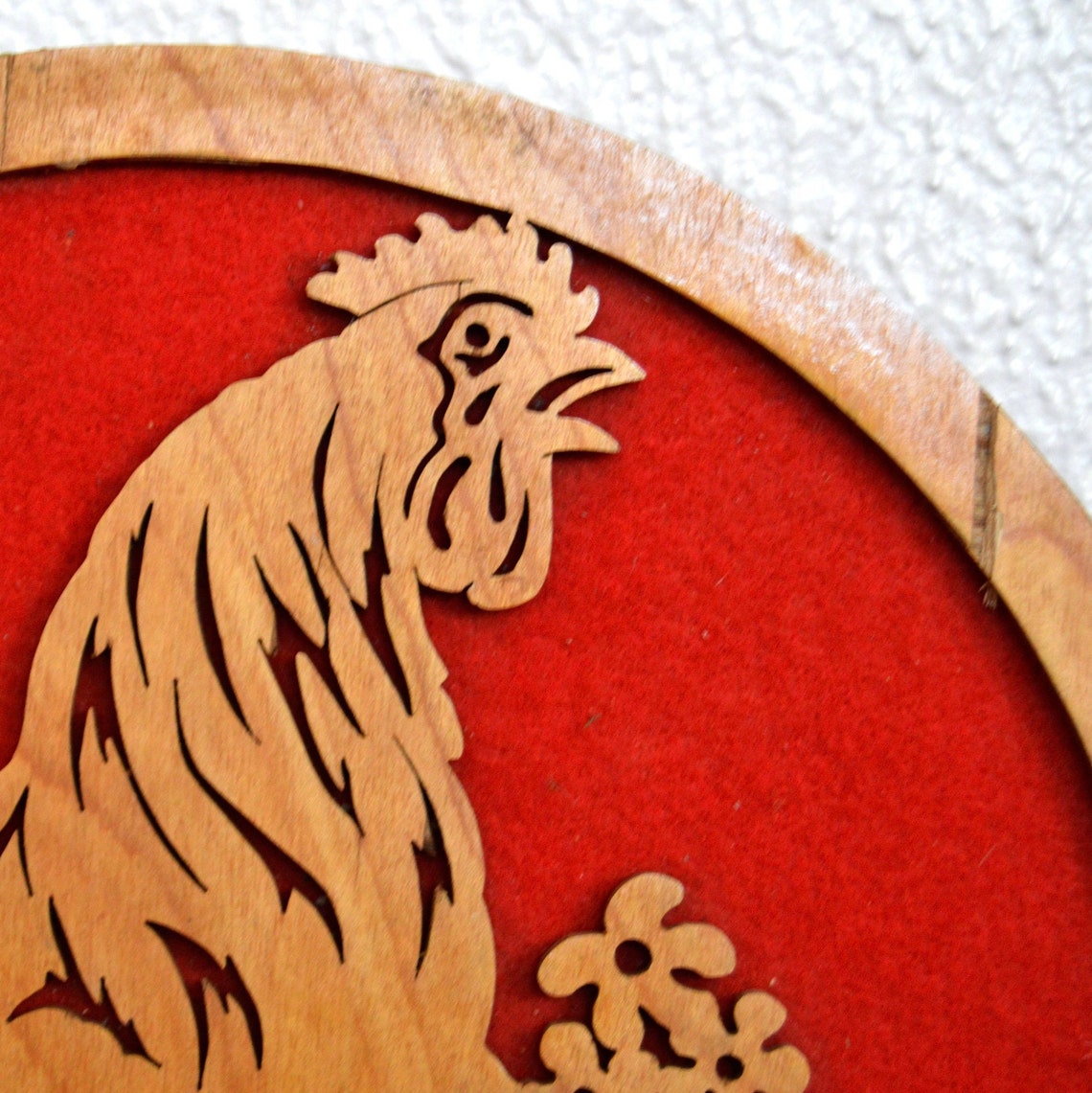 Vintage Farmhouse Wall Art Wood Cut Rooster 101/2 Round Etsy