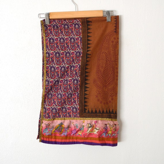 Vintage Dupatta Scarf | Patterned Indian Sari Sca… - image 5