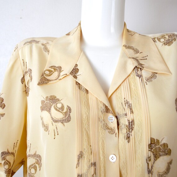 Vintage JONES NEW YORK Blouse | Silk Floral Lace … - image 1