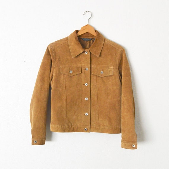 90s Suede Jacket Womens Ranch Jacket | Button Dow… - image 4