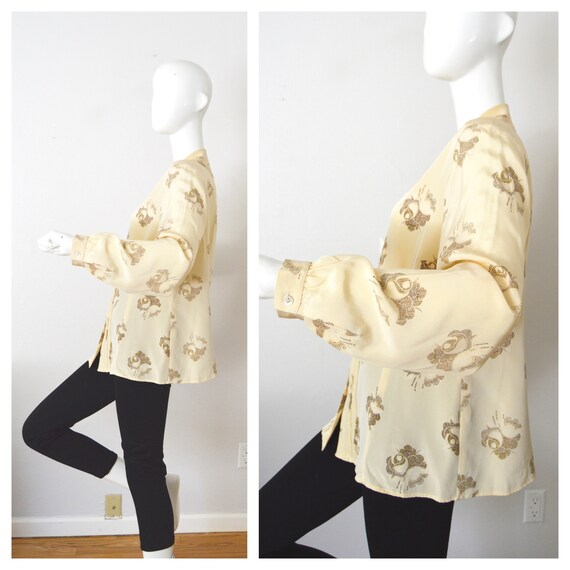 Vintage JONES NEW YORK Blouse | Silk Floral Lace … - image 3