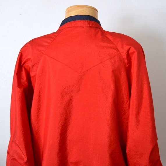 80s Red Windbreaker Parka Jacket | 1980s Long Ath… - image 6