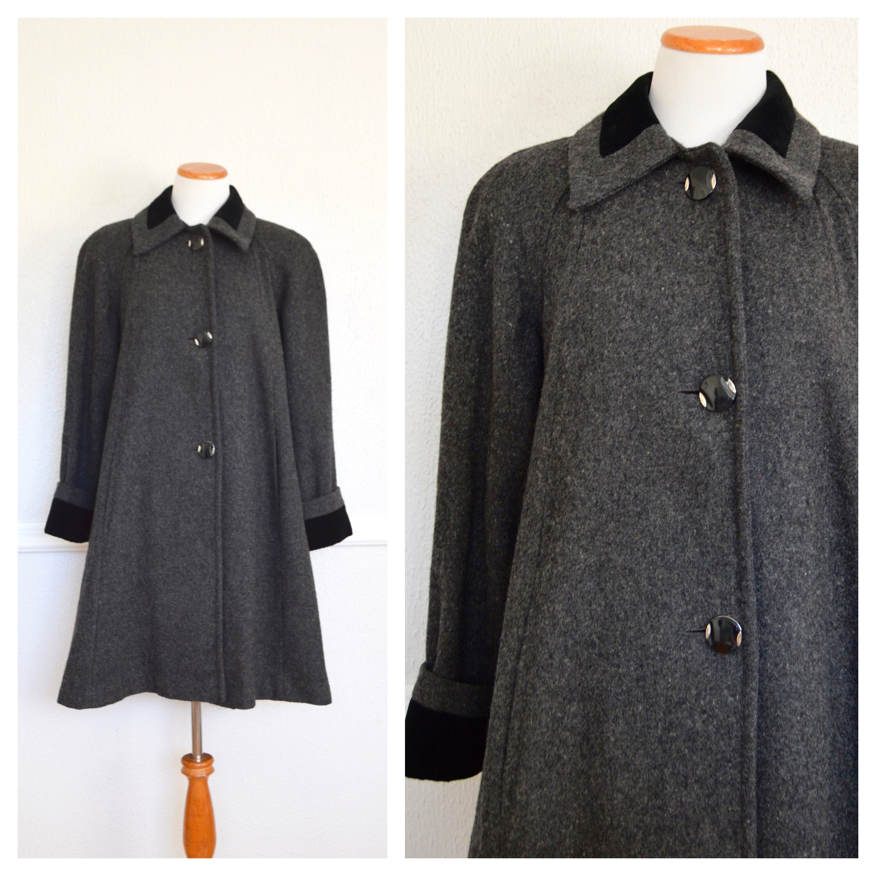 Gray Wool Overcoat Women's Heavy Wool A Line Coat Swing | Etsy