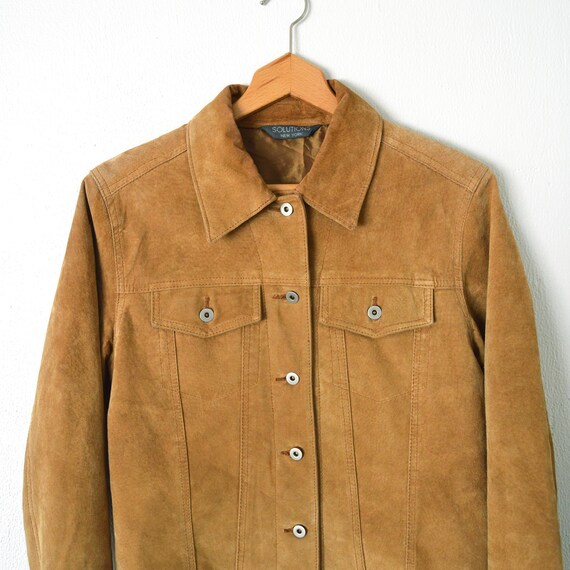90s Suede Jacket Womens Ranch Jacket | Button Dow… - image 6