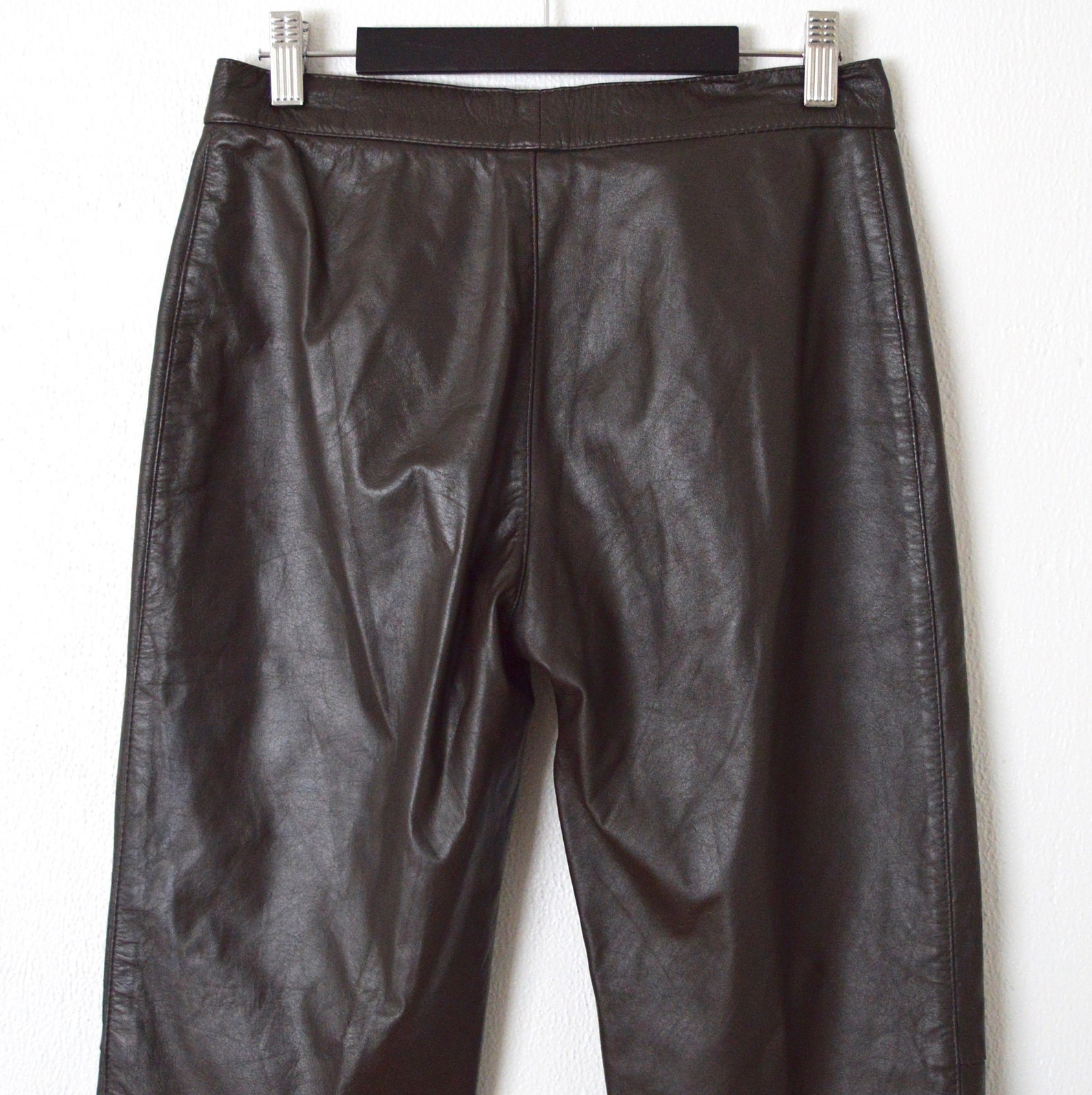 Vintage Leather Pants Women's Leather Straight Leg Pants - Etsy