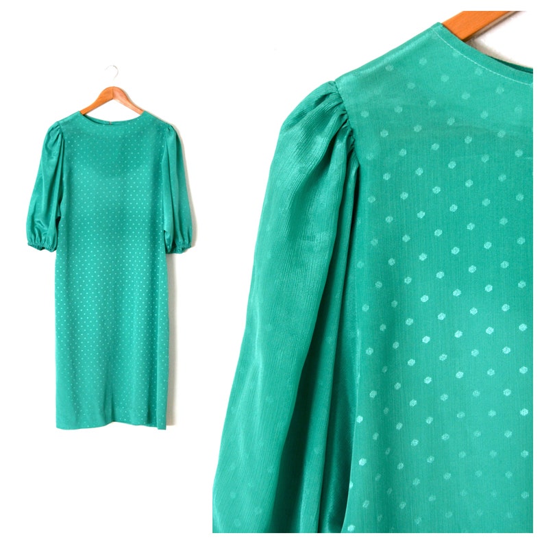 Puffy Sleeve Dress Green