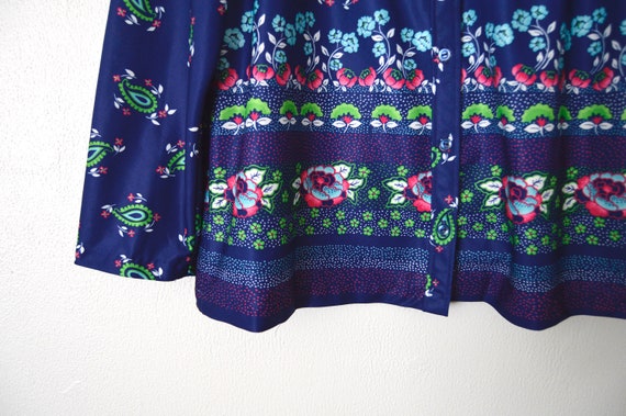 70s Paisley Floral Polyester Blouse | Boho Floral… - image 5