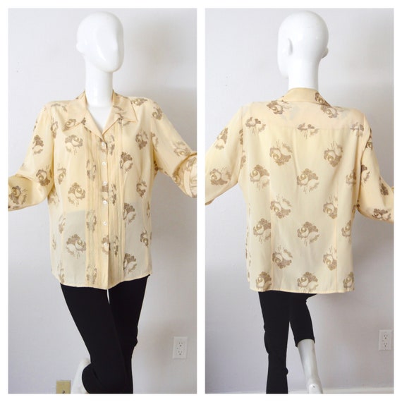 Vintage JONES NEW YORK Blouse | Silk Floral Lace … - image 2