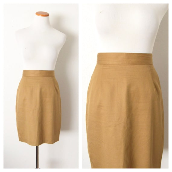 khaki pencil skirt