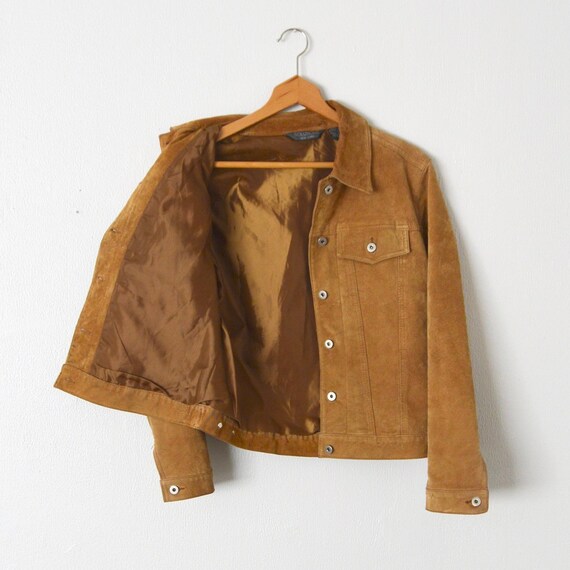 90s Suede Jacket Womens Ranch Jacket | Button Dow… - image 5