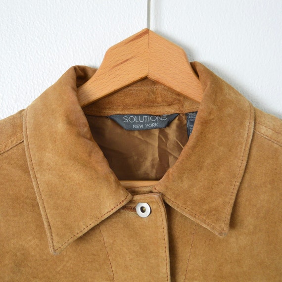 90s Suede Jacket Womens Ranch Jacket | Button Dow… - image 8