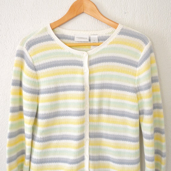 yellow striped cardigan