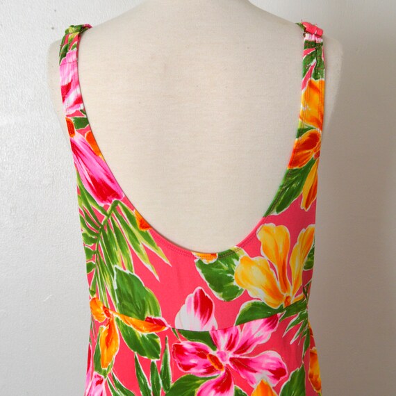 90s Vintage Bathing Suit One Piece | Hot Pink Flo… - image 5