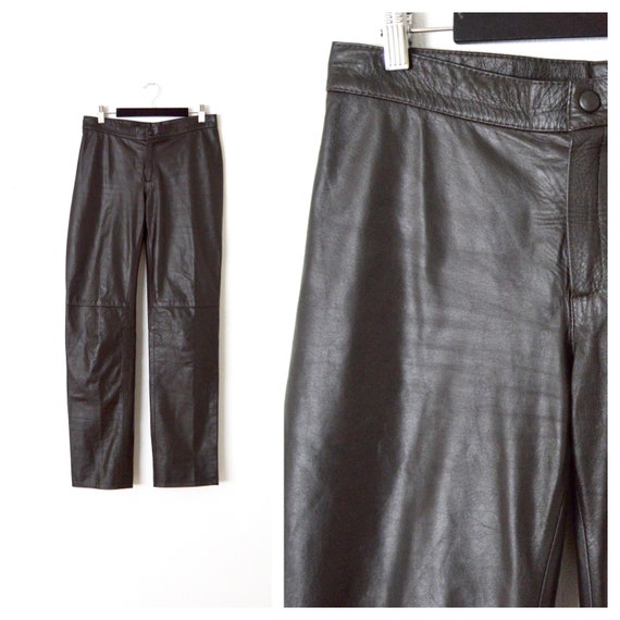 Vintage Leather Pants | Women's Leather Straight … - image 1