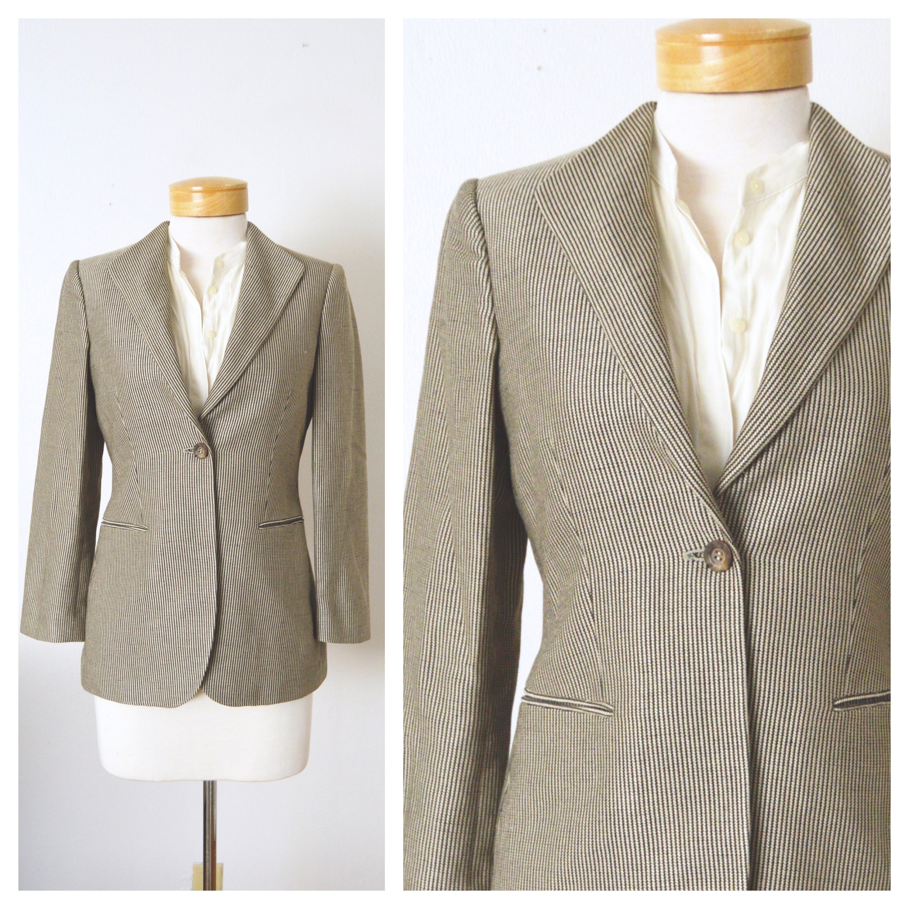 Vintage GIORGIO ARMANI Blazer Jacket Women's Silk Blend Suit