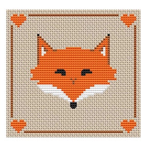 Cross Stitch Fox Pattern PDF Digital Download