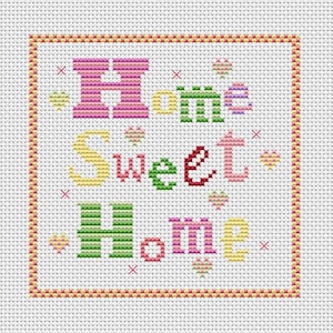 Home Sweet Home Cross Stitch PDF Download Chart