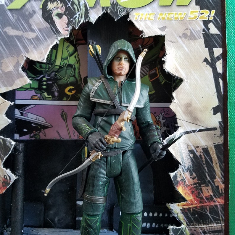 mixed media on canvas 9x12 Green Arrow