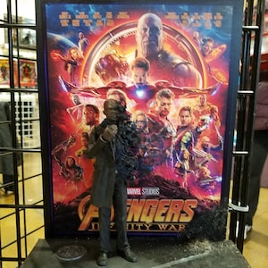 Avengers Nick Fury dusted, mixed media on canvas 9x12