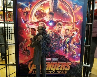 Avengers Nick Fury dusted, mixed media on canvas 9x12