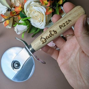 Personalised pizza cutter, gifts for him, family dining