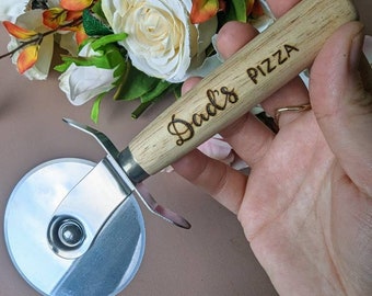 Personalised pizza cutter, gifts for him, family dining