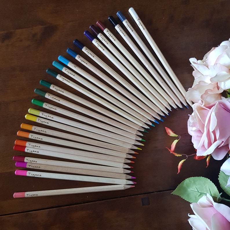 Personalised colouring pencils, 12 mixed colouring pencils customised with a name or words of your choice. Childs toy, stocking stuffer, fun image 9