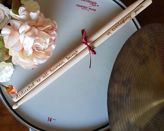 Personalised drumsticks, custom drum sticks, 5A drumsticks, wooden drumsticks,  drum gift, wood burned drumsticks, gifts for drummers music