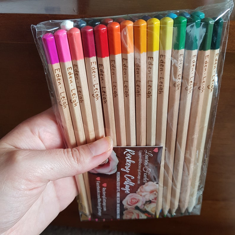 Personalised colouring pencils, 12 mixed colouring pencils customised with a name or words of your choice. Childs toy, stocking stuffer, fun image 10