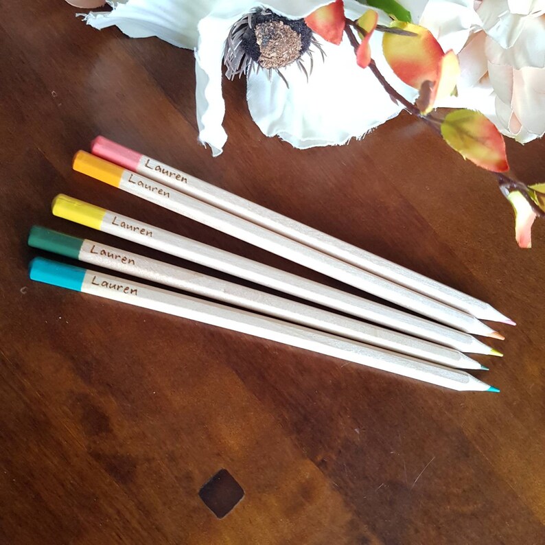 Personalised pastel colouring pencils 5 mixed colouring Etsy