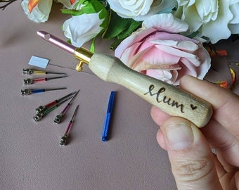 Personalised punch embroidery needles, craft supplies, hobby, gift for her
