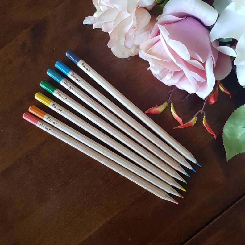 Personalised pastel colouring pencils 5 mixed colouring Etsy