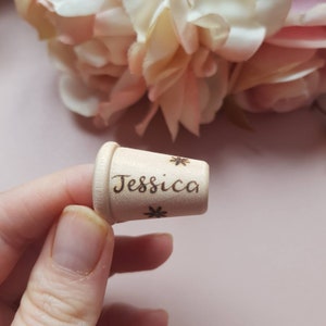Personalised thimble, wooden thimble, wood finger protector, sewing supplies, needlework, embroidery kit, gift for grandma, nana, nanny, sew