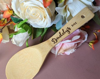 Rice spoon serving paddle personalised, bamboo rice scoop, Chinese cooking, mi fan, custom family dinner gift