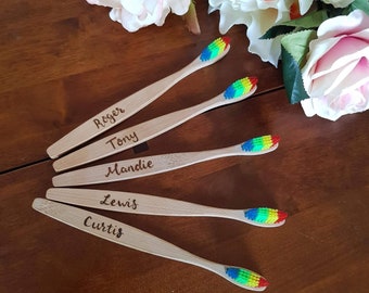 Family pack Personalised toothbrush set, bamboo toothbrushes, eco friendly toothbrush, eco friendly personal care, vegan gift,