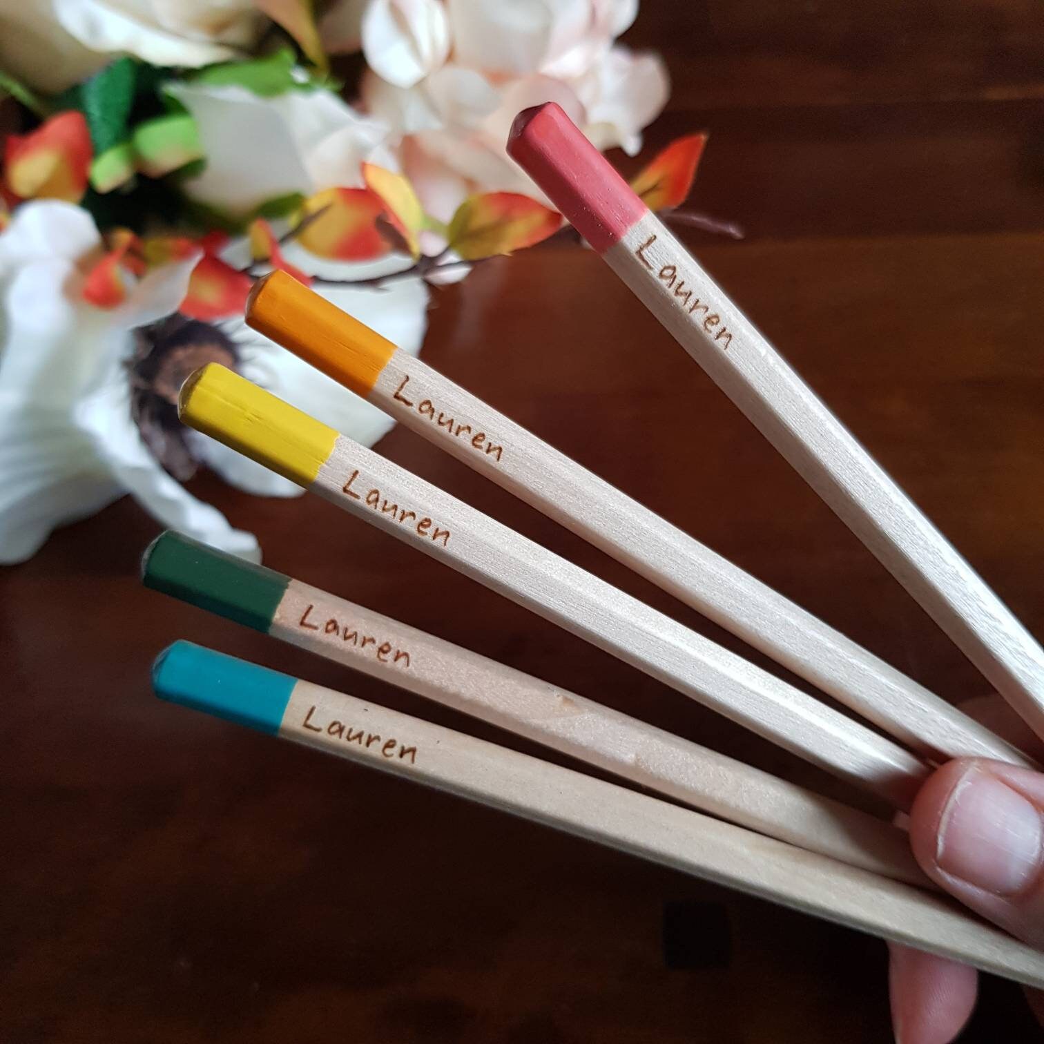 Personalised Pastel Colouring Pencils 5 Mixed Colouring Etsy