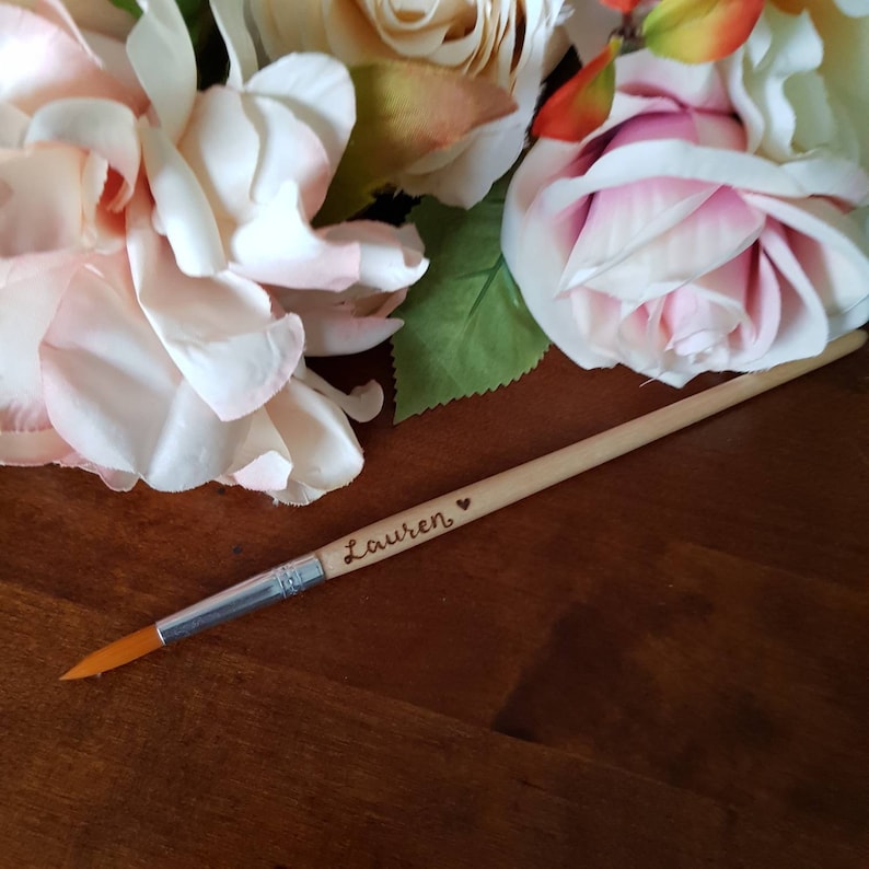 Personalised Paint Brushcustom Brush Set Wood Burned Artist Etsy