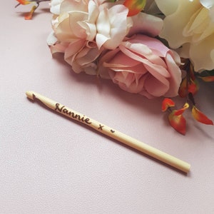 Crochet hooks, personalised crochet hooks, custom crochet hooks, bamboo crochet hooks, crocheting supplies, grandma gift, mum gift, knitting image 2