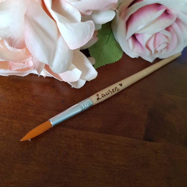 Personalised Paint Brushcustom Brush Set Wood Burned Artist Etsy